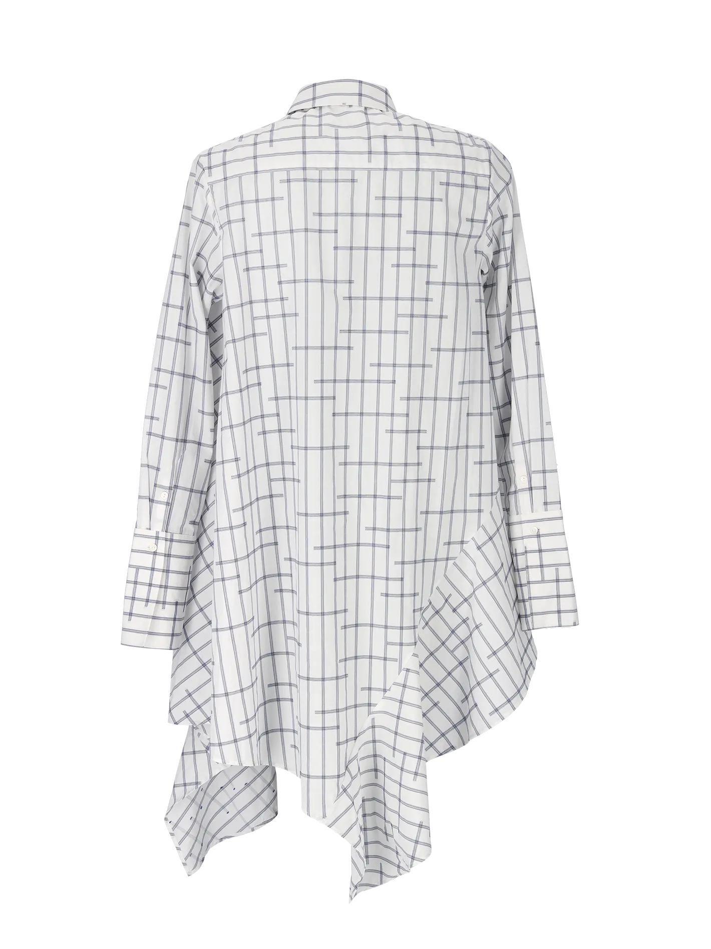 asymmetric fluted cotton-poplin shirt