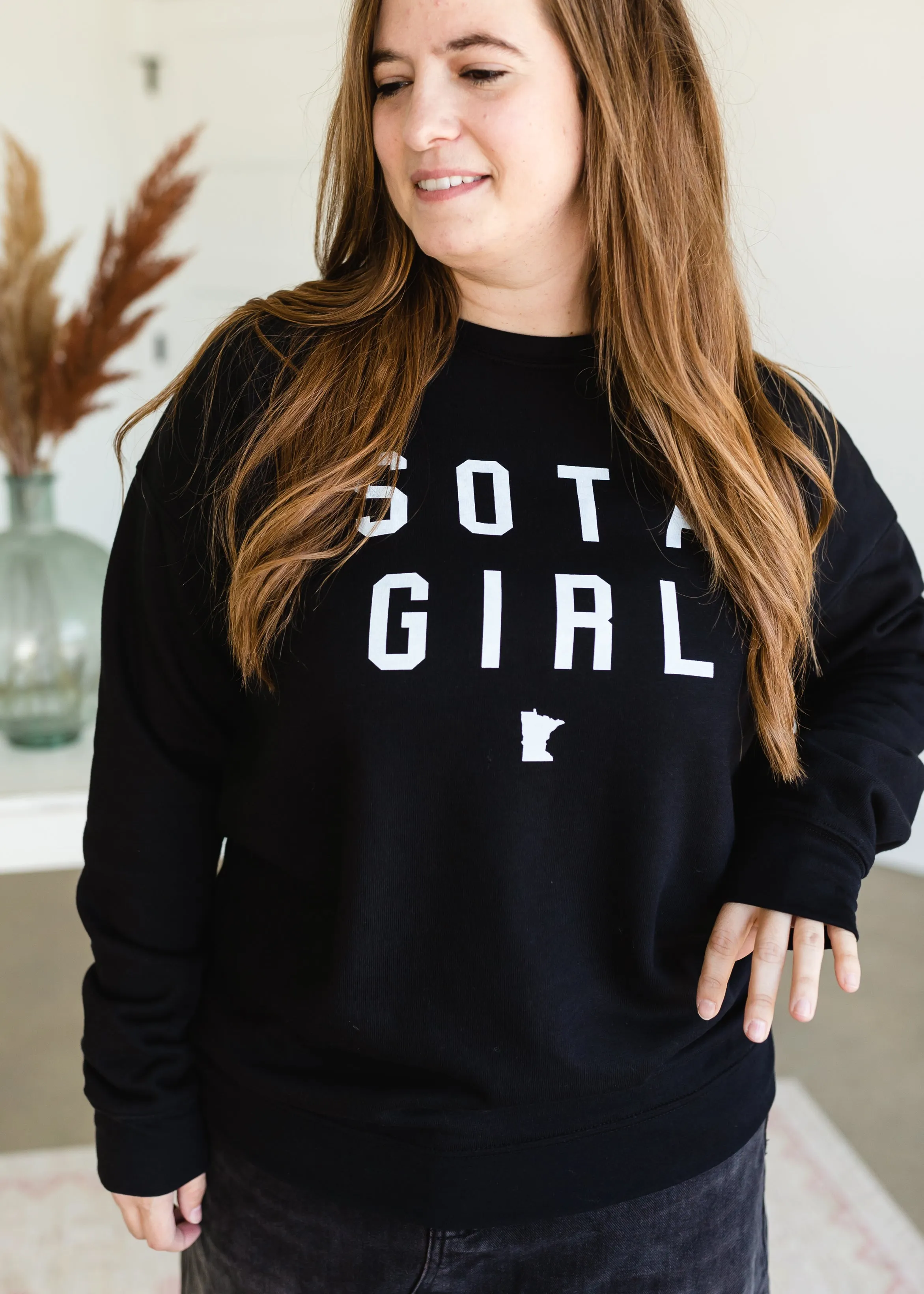 Black Sota Girl Crew Neck Sweatshirt - FINAL SALE