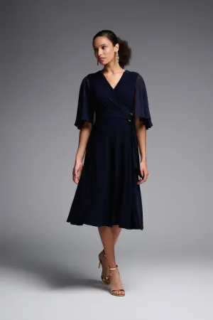 Capelet Sleeve Chiffon Dress