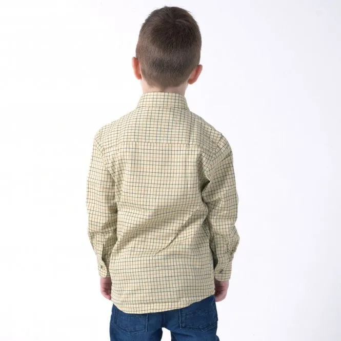 Country Classics Boys Long Sleeve Check Shirt - Cartmel Beige