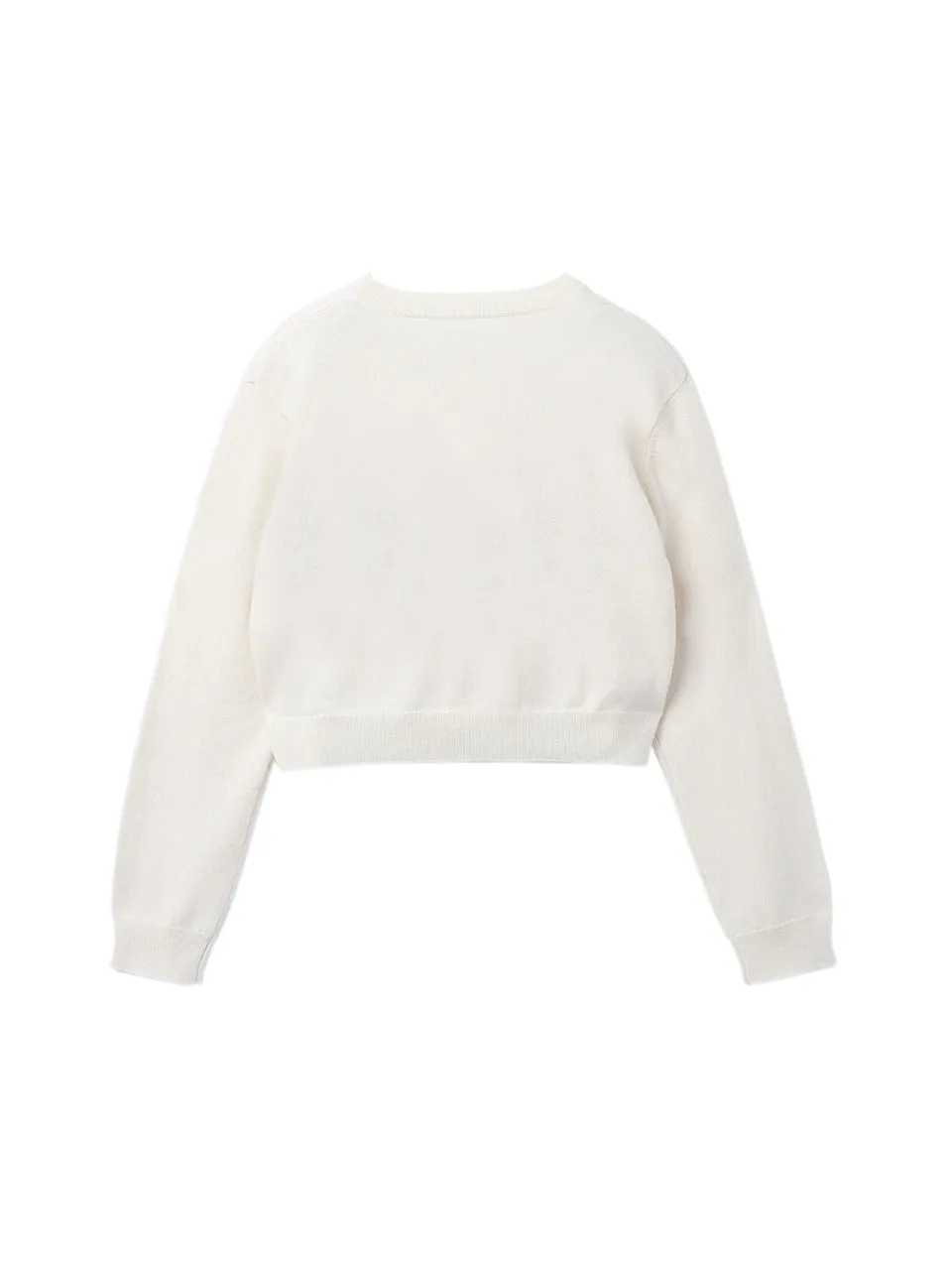 Crop Long Sleeve Sweater_White