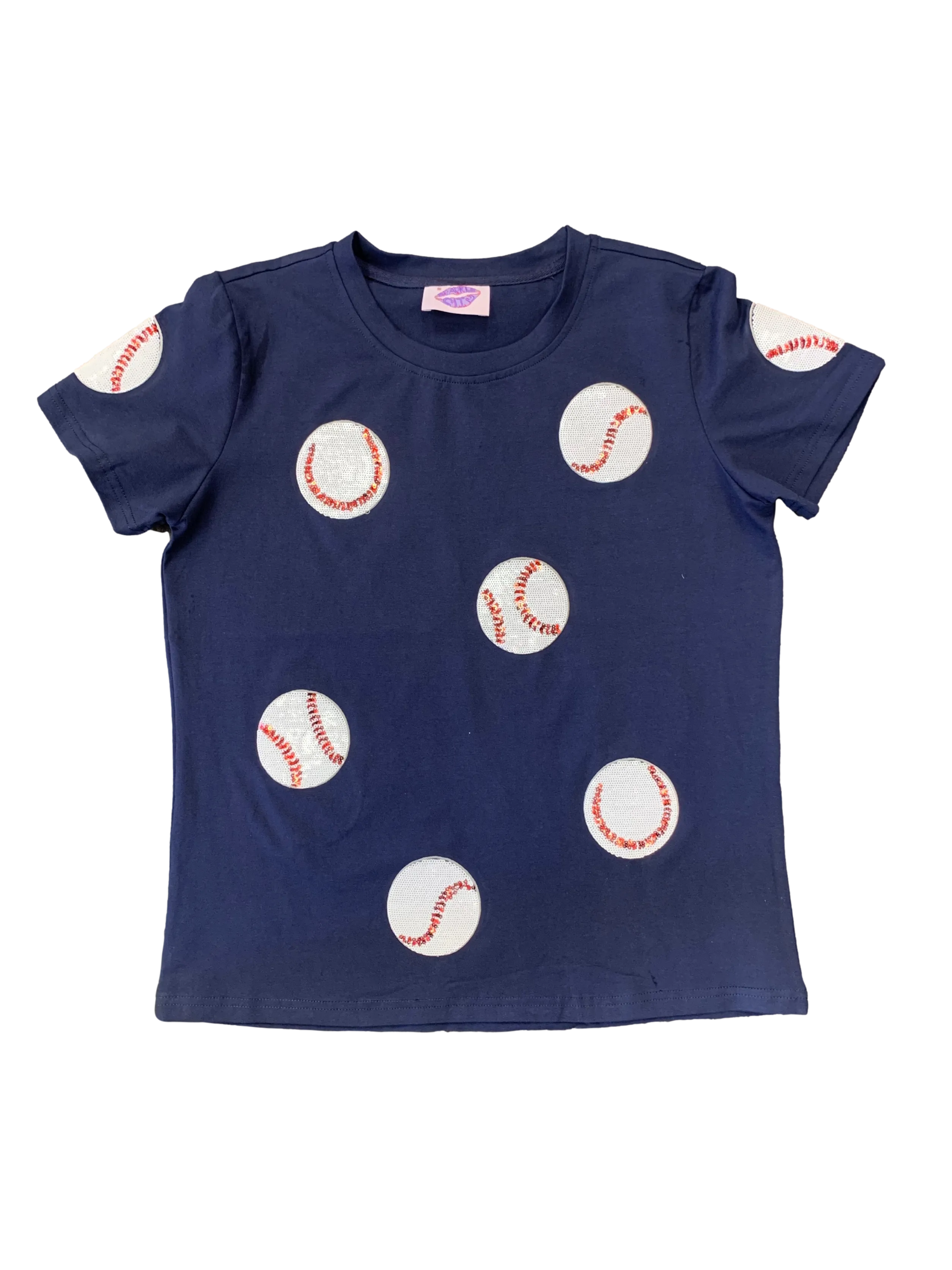 Fly Balls NAVY Blue Baseball Tee