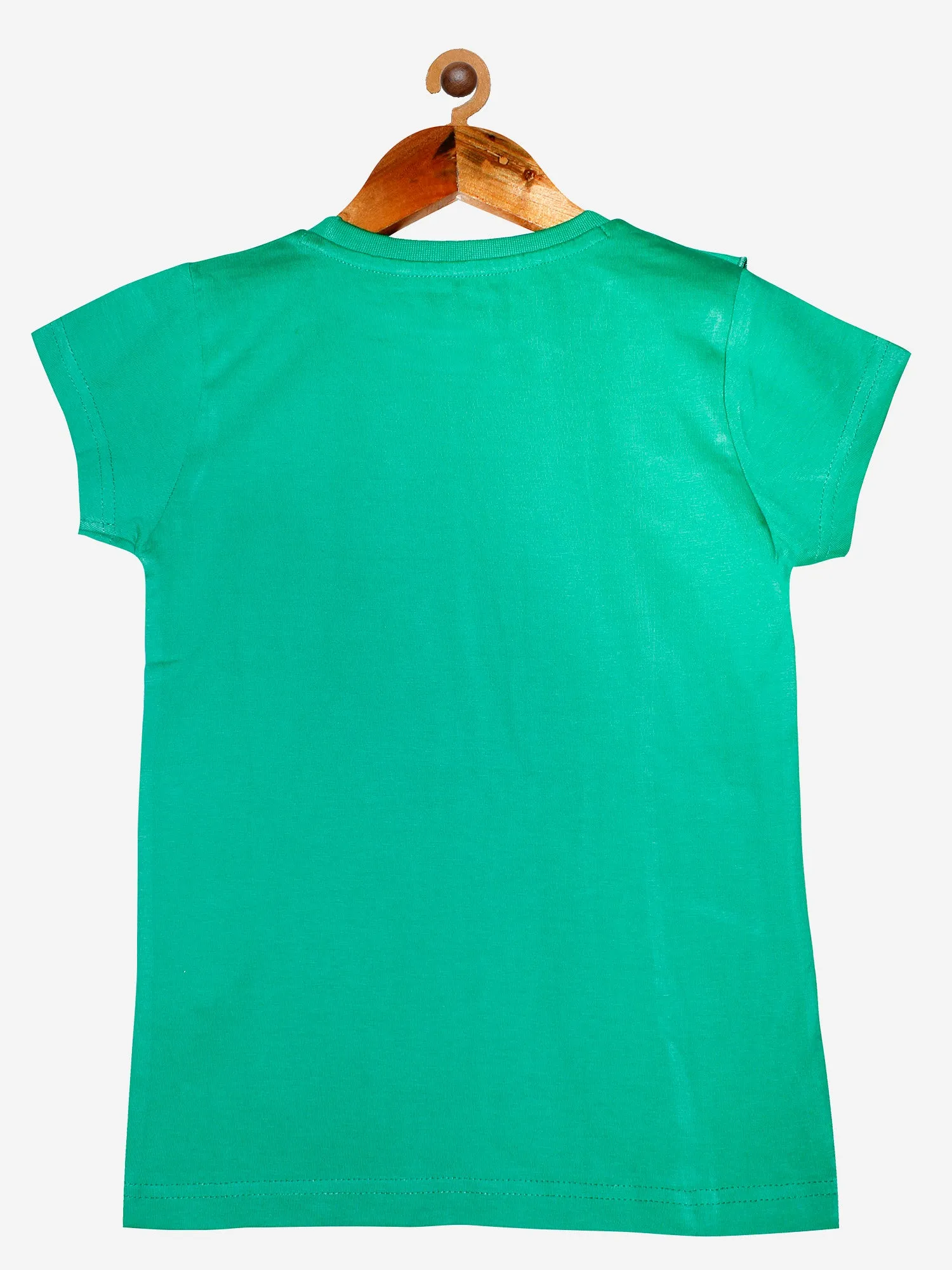 Girls Cotton T-Shirt with print and side frill