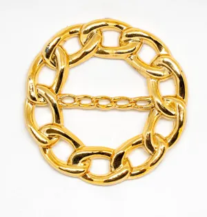 Gold Circular Chained Connector 3" - 1 Piece