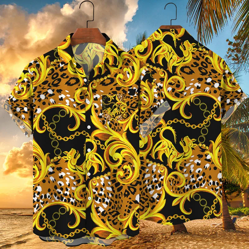 Hawaiian Beach 3D Leopard Print Shirt