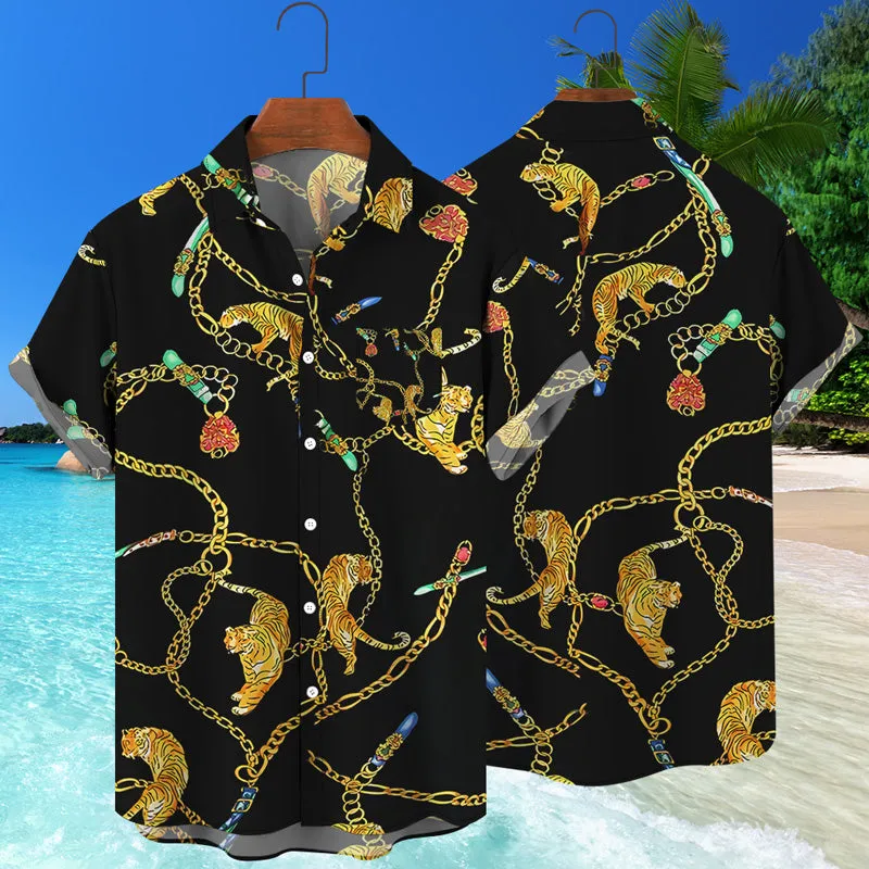 Hawaiian Beach 3D Leopard Print Shirt