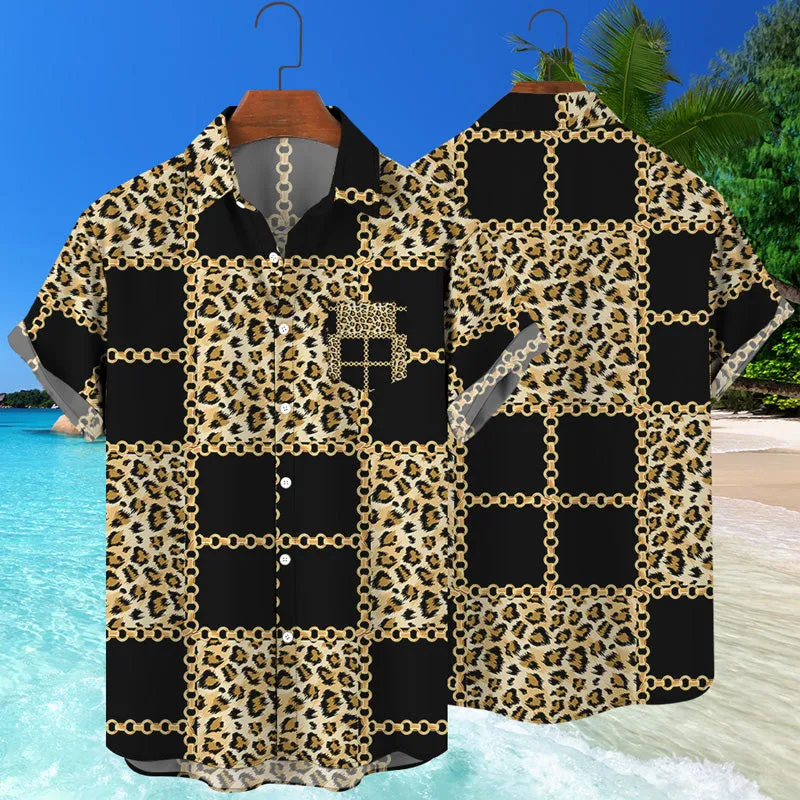 Hawaiian Beach 3D Leopard Print Shirt