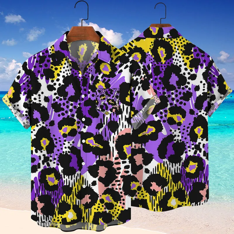 Hawaiian Beach 3D Leopard Print Shirt