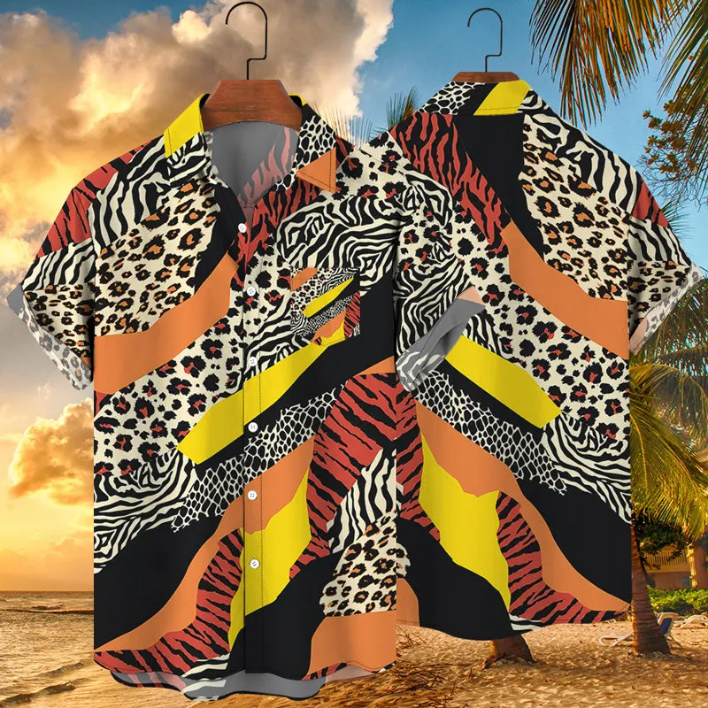 Hawaiian Beach 3D Leopard Print Shirt