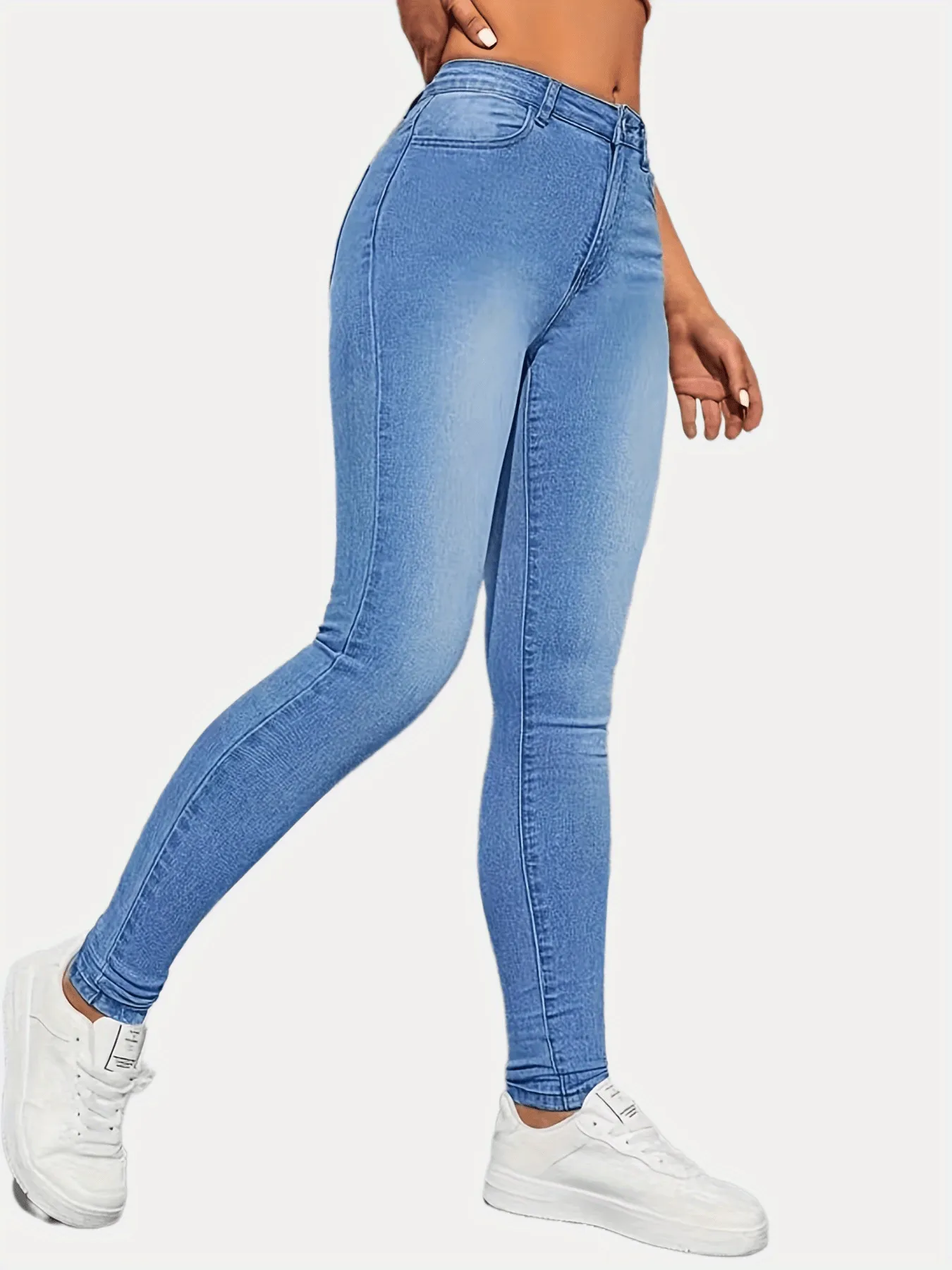 High Rise Skinny Jeans Stylish Stretch Denim Pants for Women