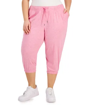 ID Ideology Women's Cropped Jogger Pants Pink Size 1X