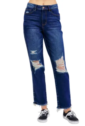 Judy Blue Lacey HR Destroy Straight Jeans