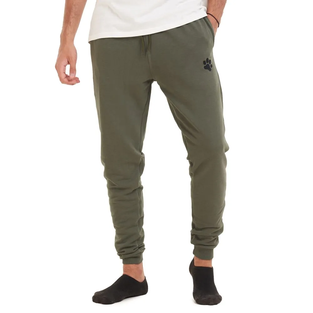 Men summer Sweatpants Dark green paws