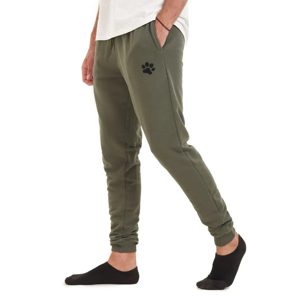 Men summer Sweatpants Dark green paws