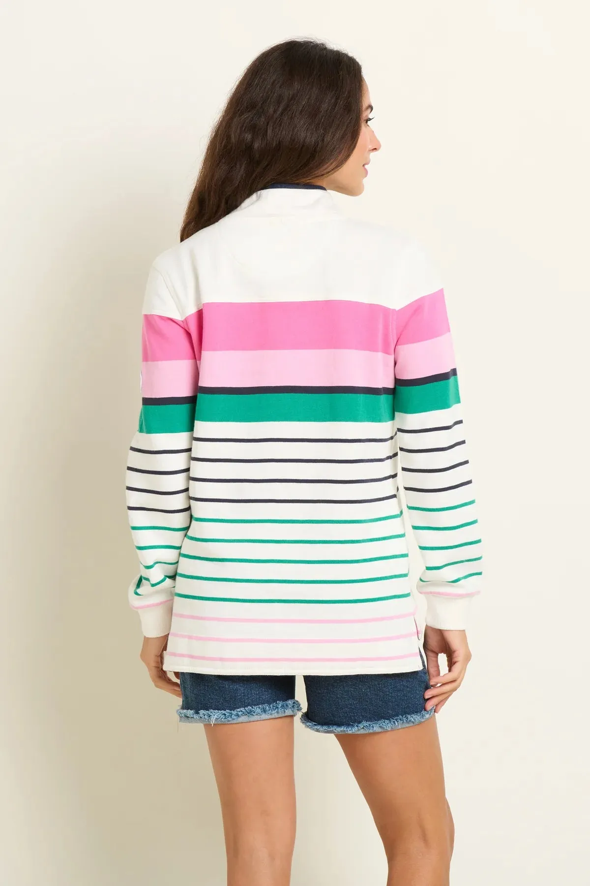 Multi Coloured Stripe Quarter Zip Sweat