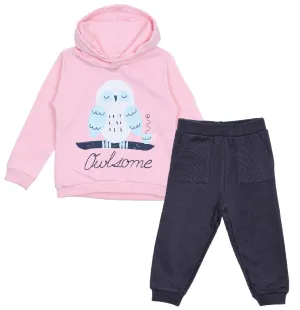 Owlsome Hooded Sweatshirt and Navy Blue Sweatpants Combo