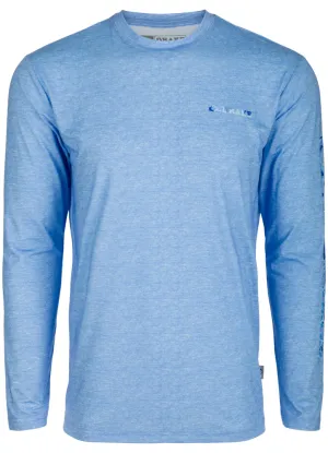 Performance Crew Print L/S in Marina Blue by Drake