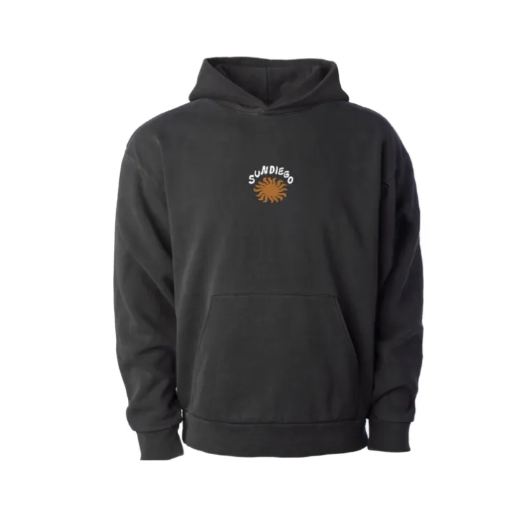 SunDiego SUNNY EMBROIDERED PULLOVER HOODIE - PIGMENT BLACK