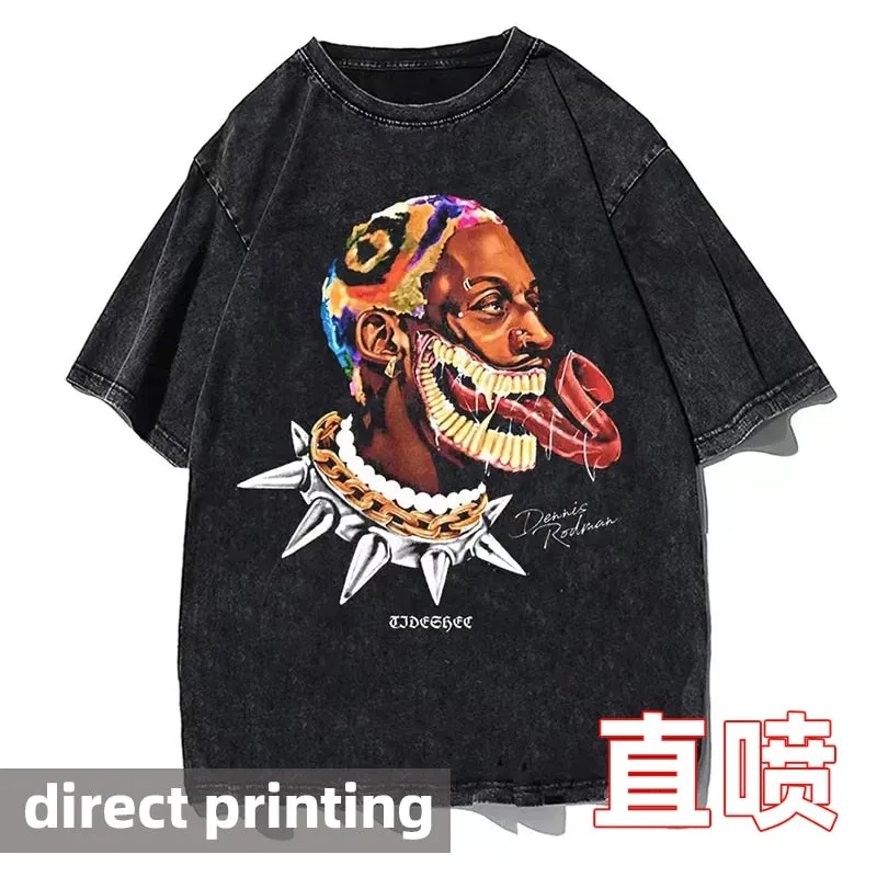 Vintage Washed Tshirts Anime T Shirt  direct printing