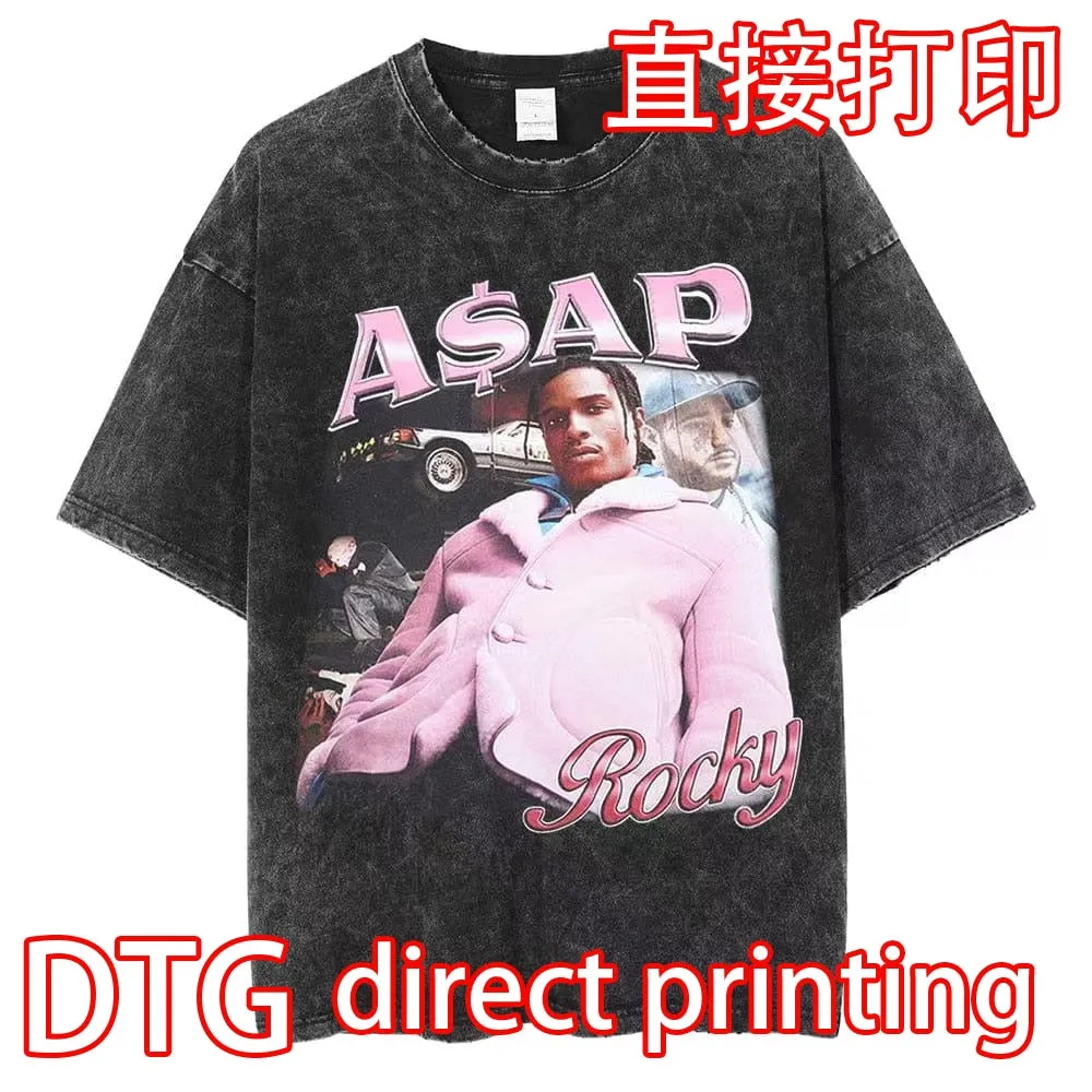 Vintage Washed Tshirts Anime T Shirt  direct printing