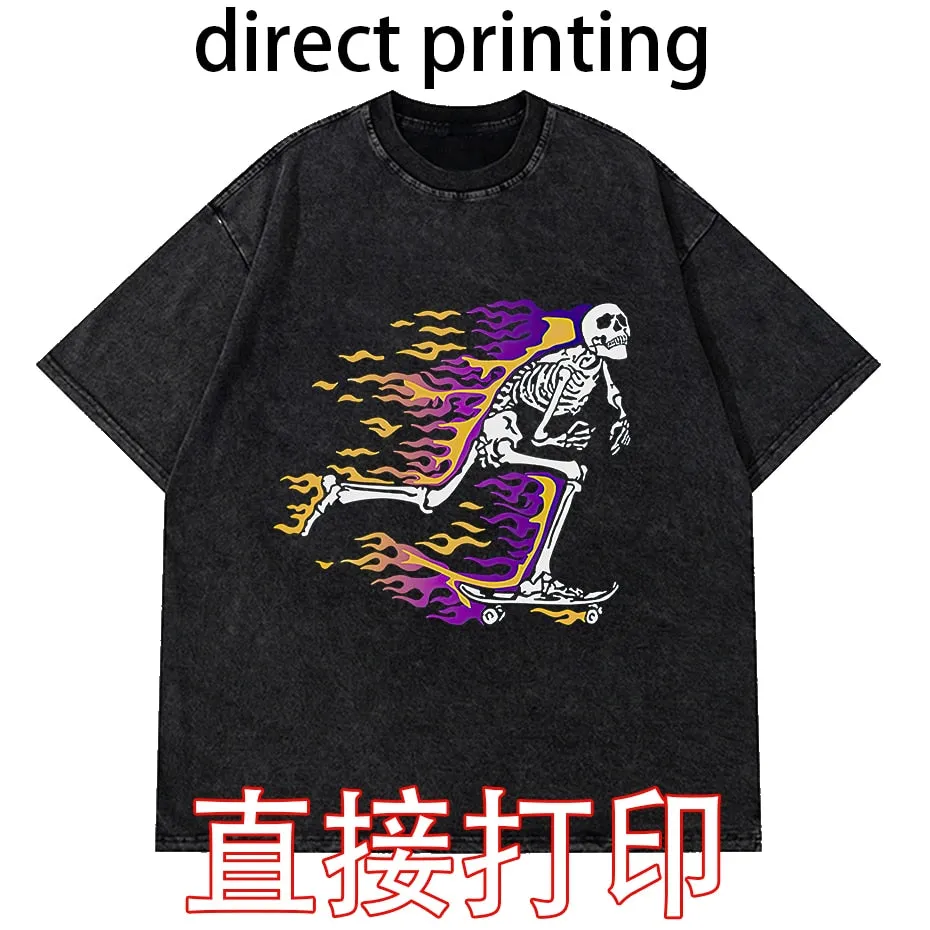 Vintage Washed Tshirts Anime T Shirt  direct printing