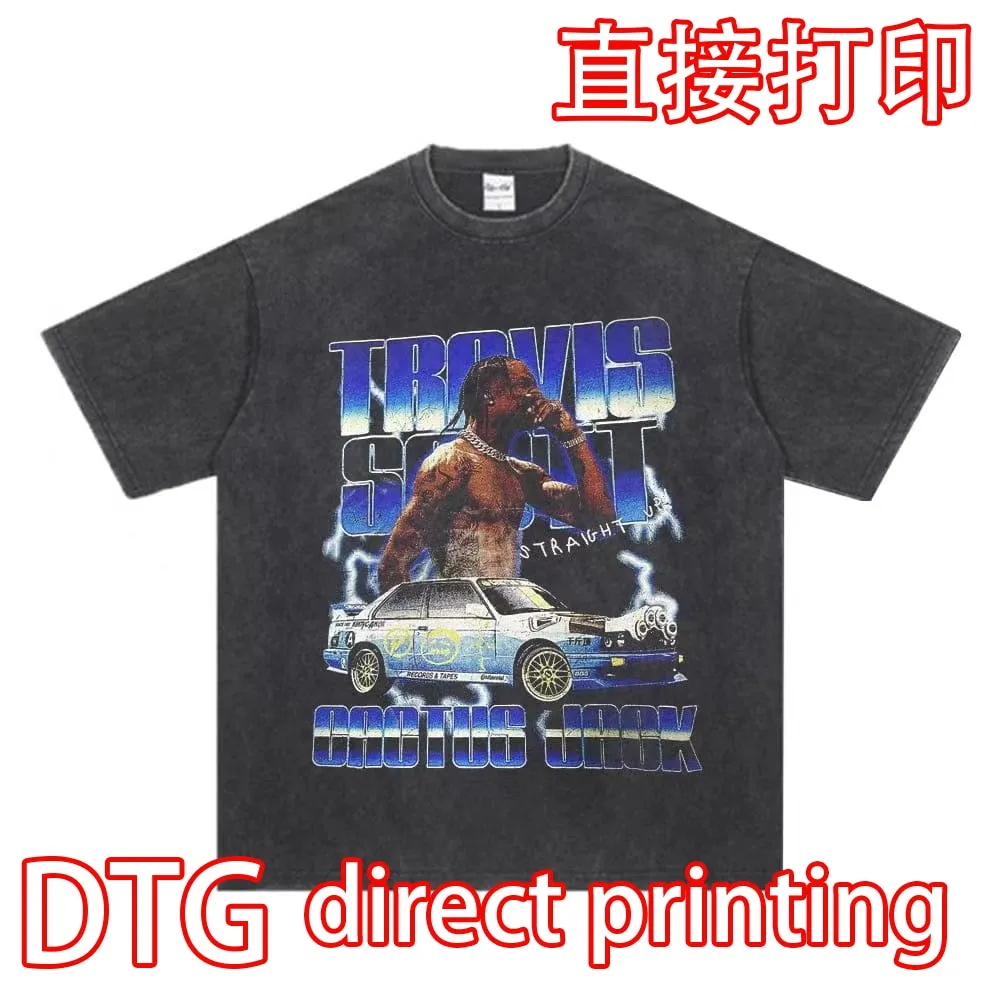 Vintage Washed Tshirts Anime T Shirt  direct printing