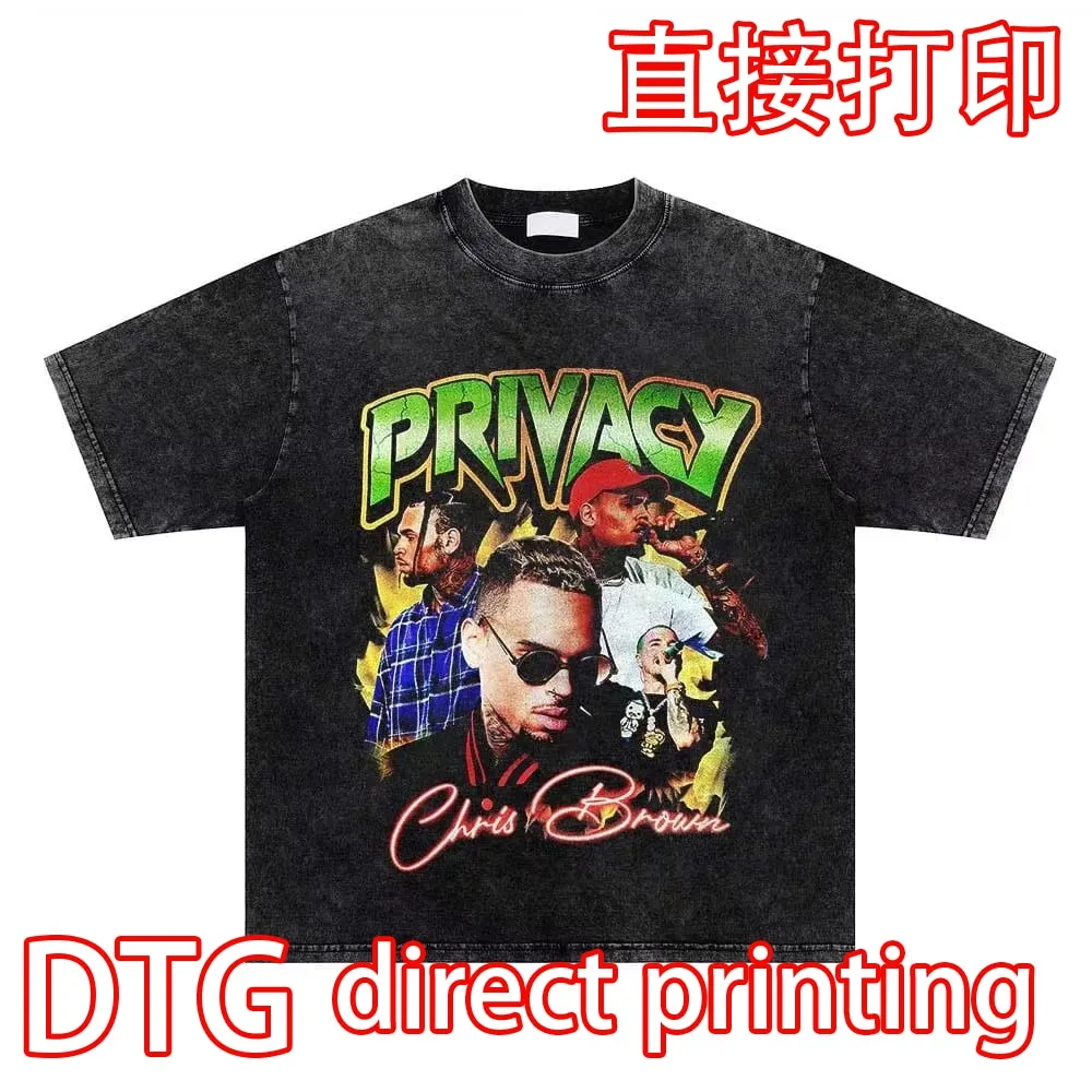 Vintage Washed Tshirts Anime T Shirt  direct printing